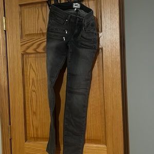 Paige black skinny jeans with zippers